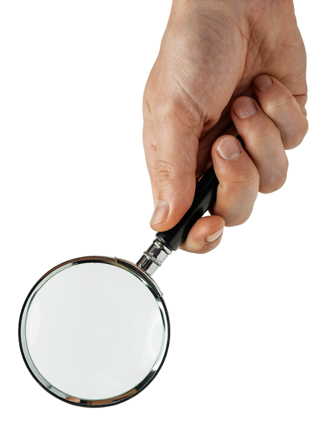 Magnifying glass reviewing a document
